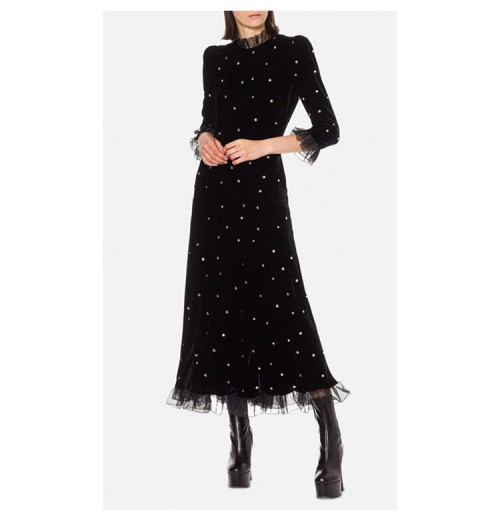 Customized High Quality Black Mid Half Sleeve Diamante Dress Lace Ruffle Velvet Women Maxi Dress Customized High Quality Black Mid Half Sleeve Diamante Dress Lace Ruffle Velvet Women Maxi Dress