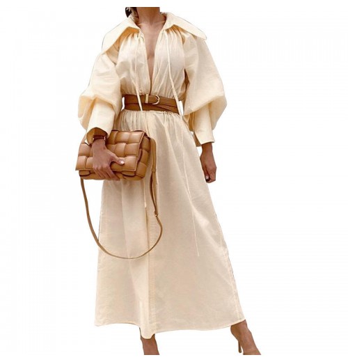 XIUYU women casual loose long elegant dress long sleeve sexy v neck belt dress ladies autumn winter fall bohemia maxi dress XIUYU women casual loose long elegant dress long sleeve sexy v neck belt dress ladies autumn winter fall bohemia maxi dress