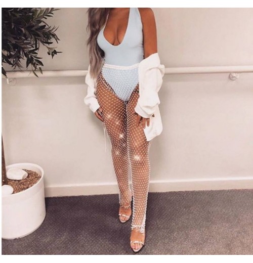 High quality fashion party club sexy diamond fishnet mesh leggings women's pants & trousers High quality fashion party club sexy diamond fishnet mesh leggings women's pants & trousers