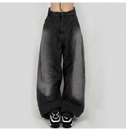 Street gradient color washed tie-dyed special loose wide-leg trousers low waist casual pants women Street gradient color washed tie-dyed special loose wide-leg trousers low waist casual pants women